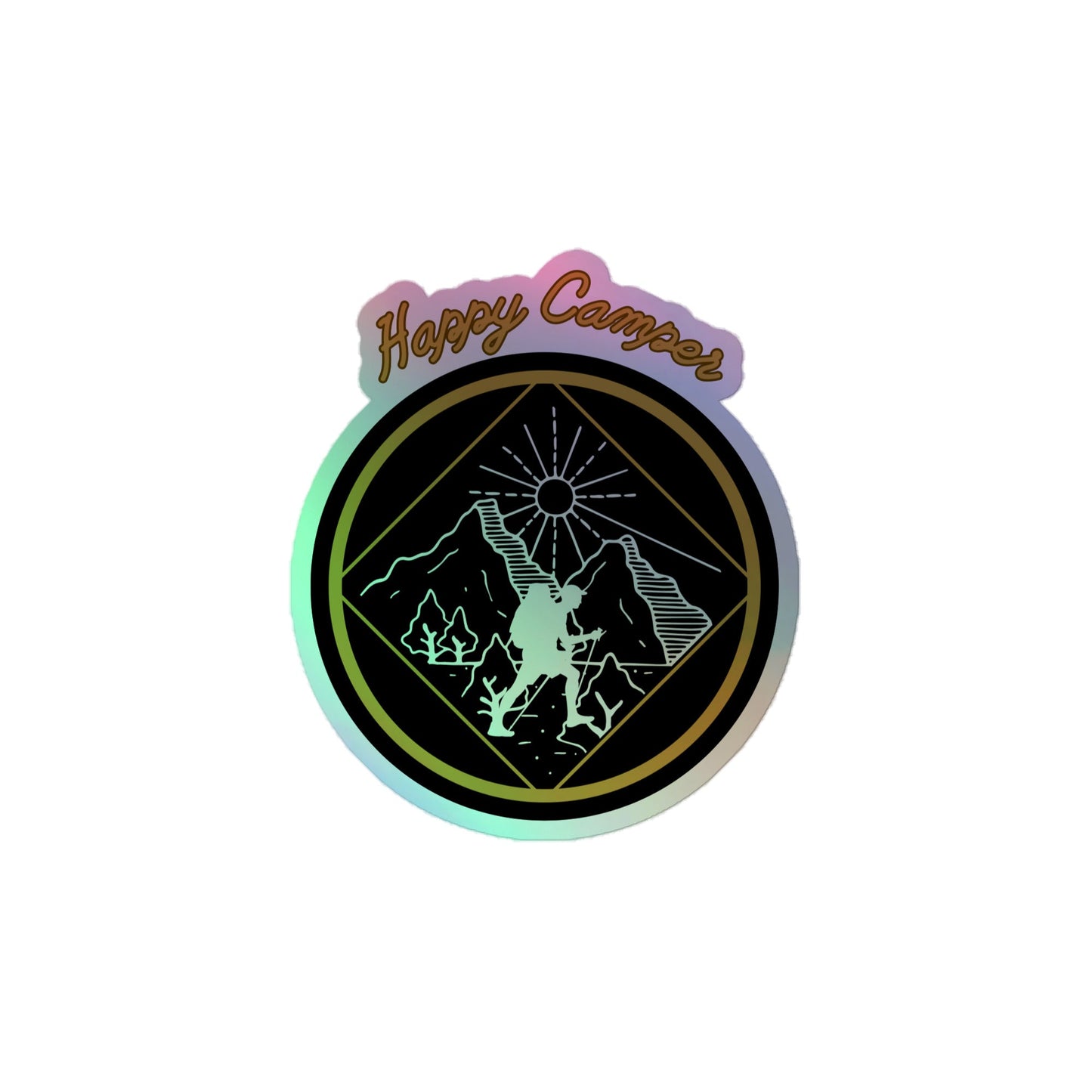 Happy Camper Holographic stickers - Bright Eye Creations