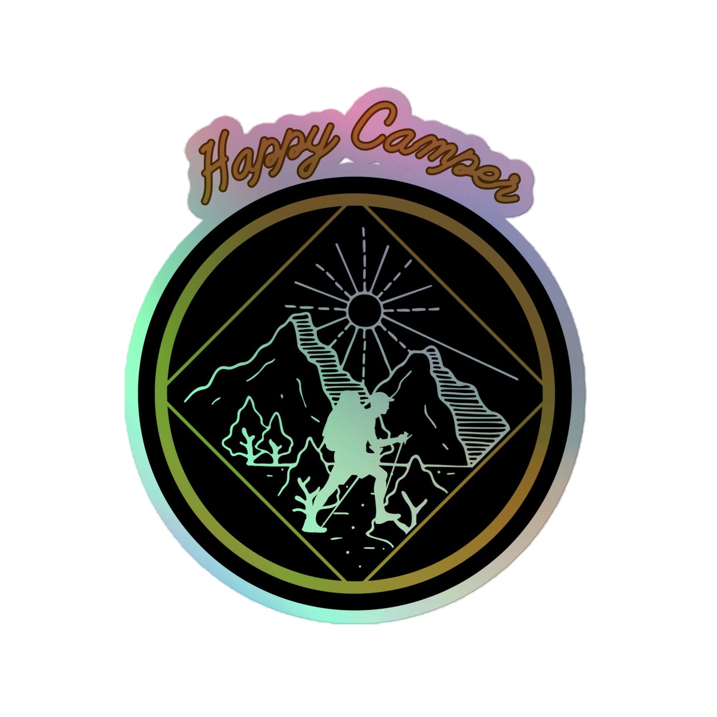 Happy Camper Holographic stickers - Bright Eye Creations