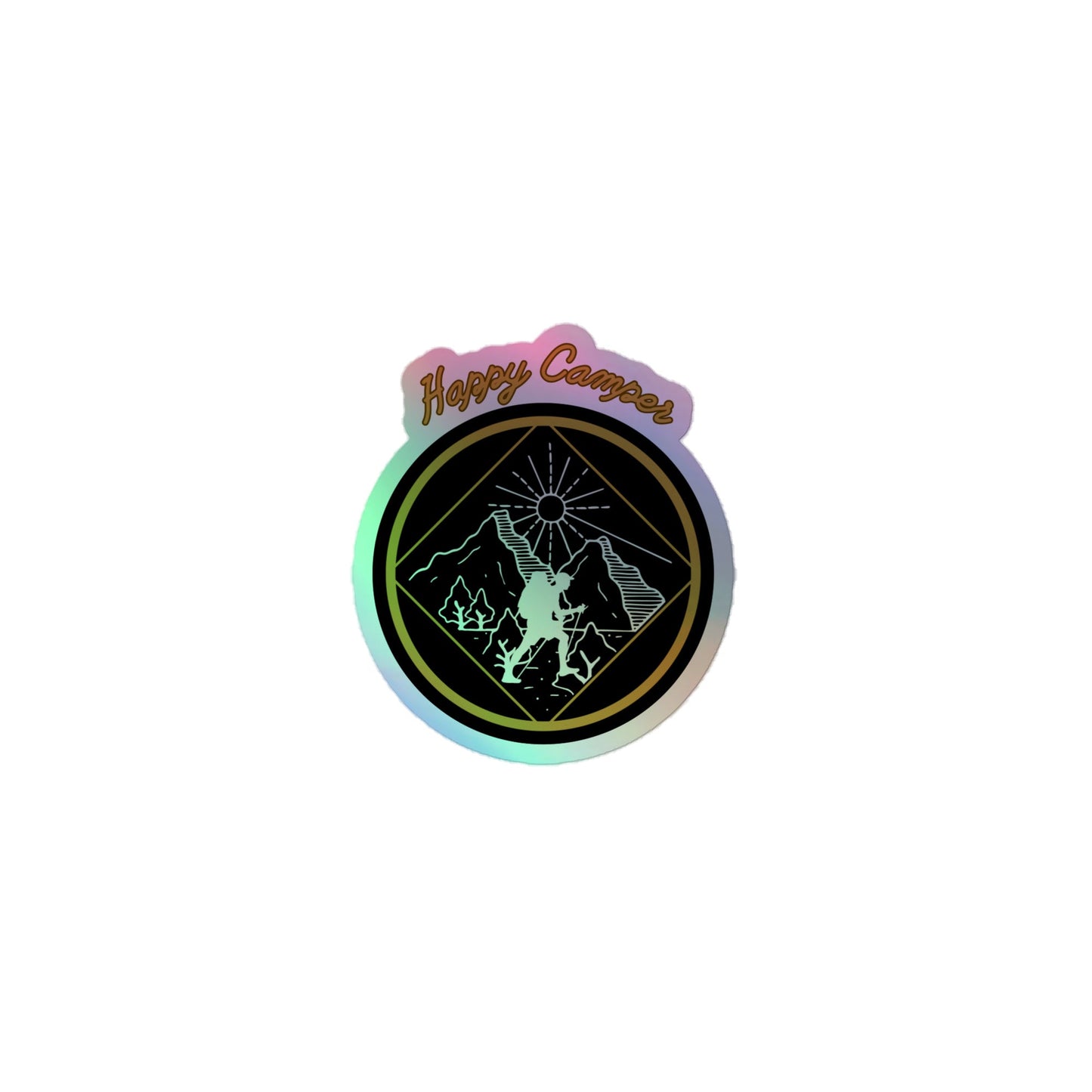 Happy Camper Holographic stickers - Bright Eye Creations