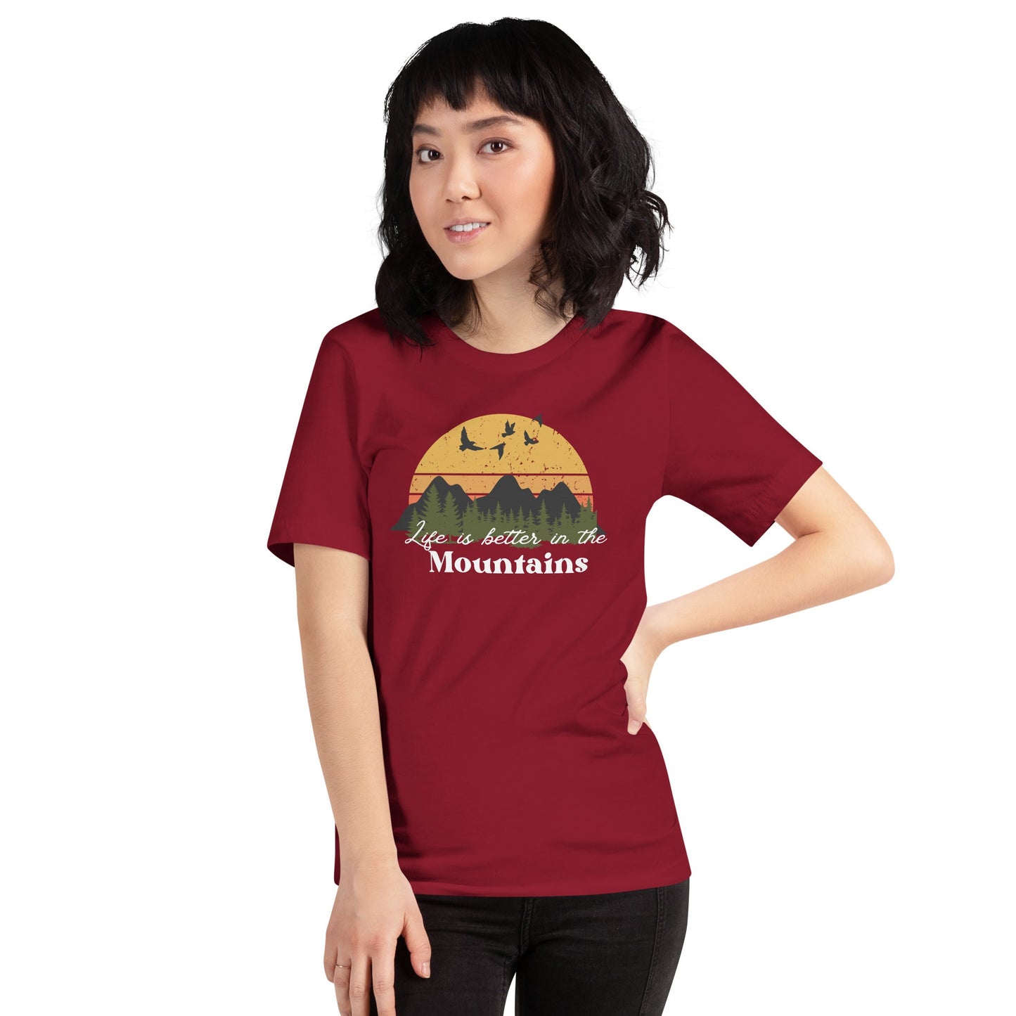 Unisex Life is Better in in the Mountains t-shirt - Bright Eye Creations