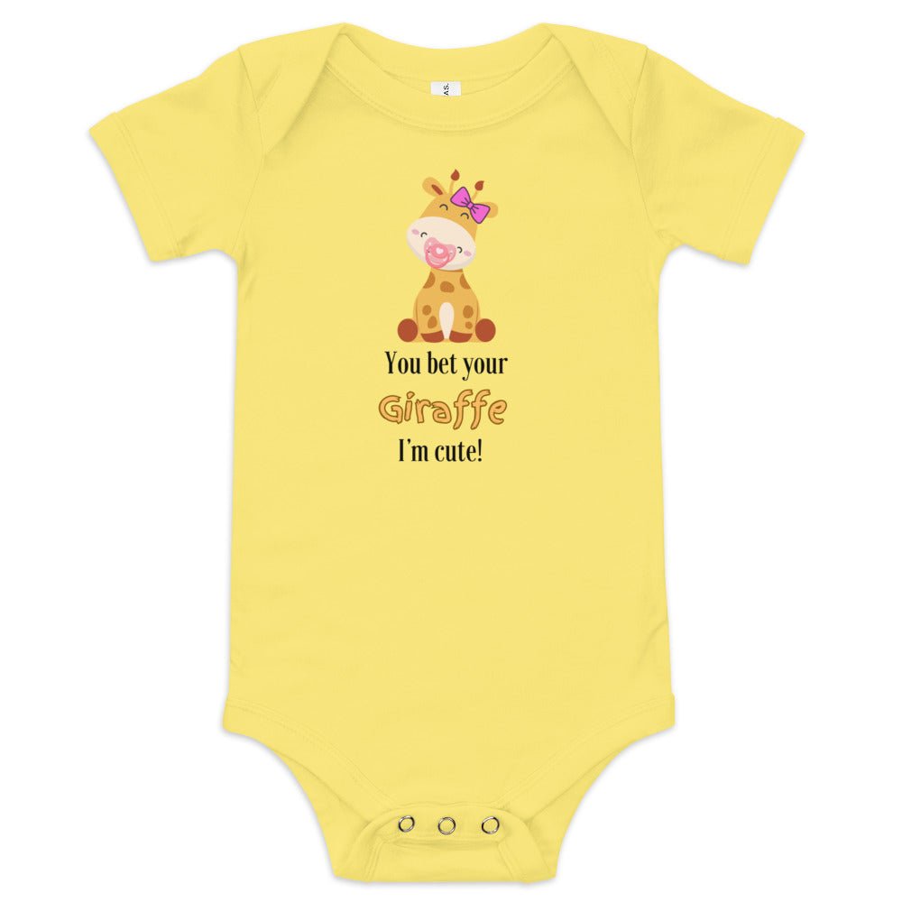 You bet your Giraffe Baby short sleeve one piece - Bright Eye Creations