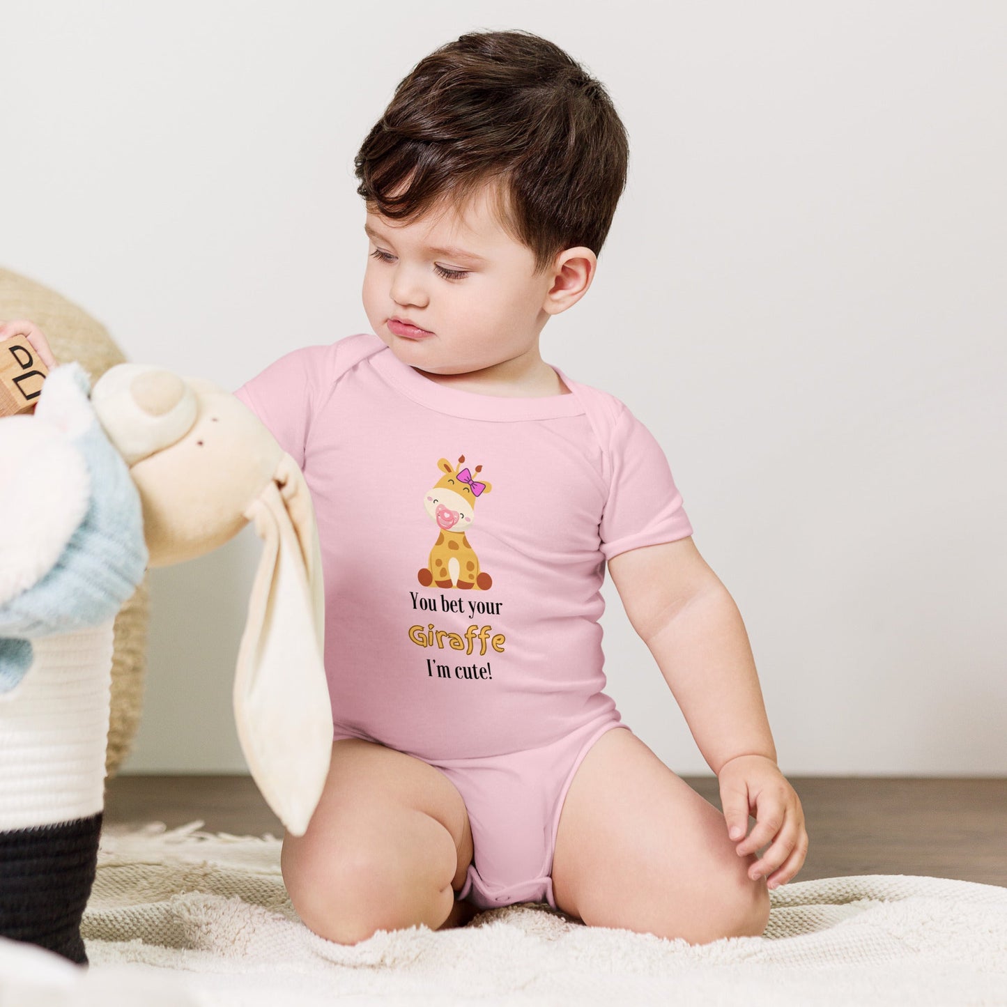 You bet your Giraffe Baby short sleeve one piece - Bright Eye Creations