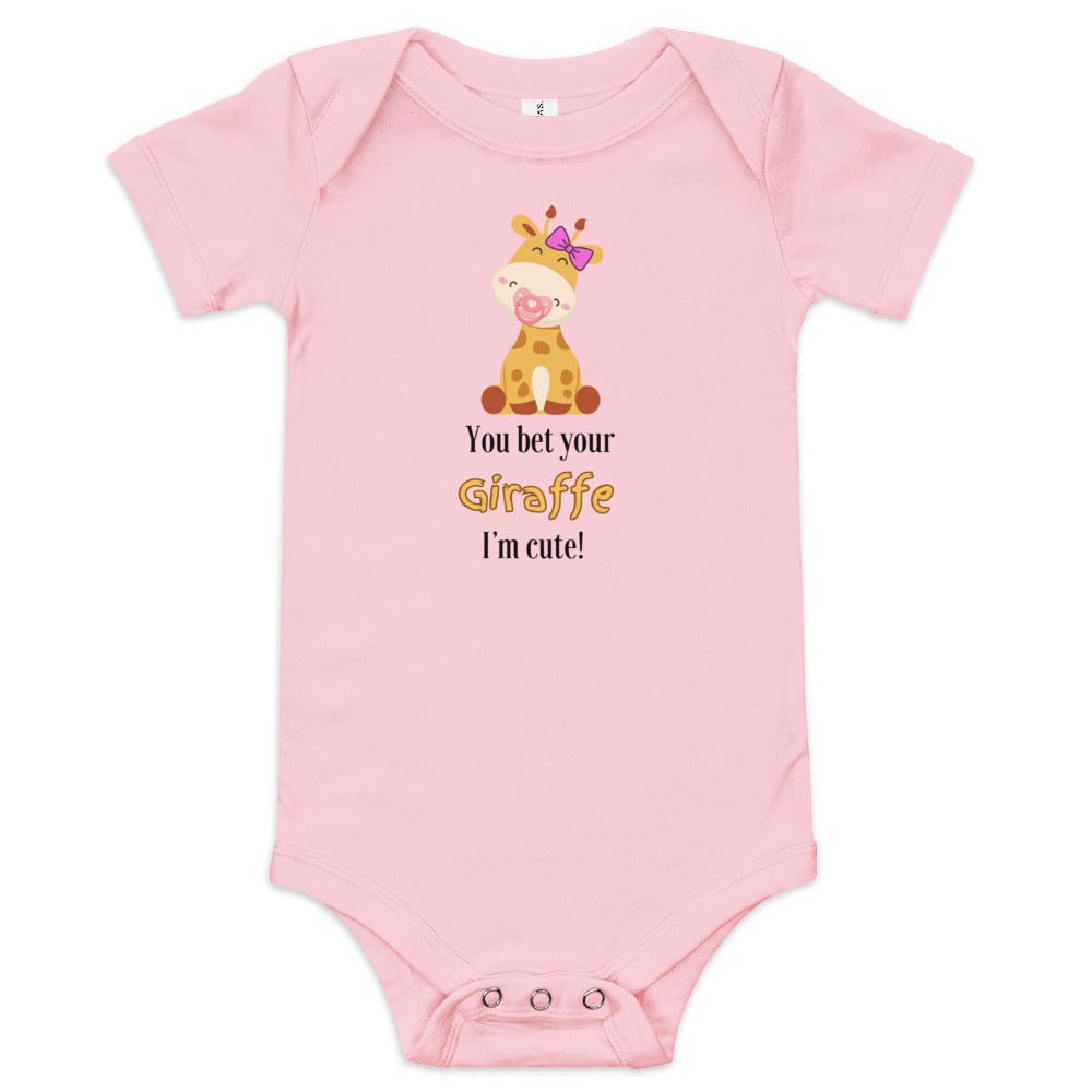 You bet your Giraffe Baby short sleeve one piece - Bright Eye Creations