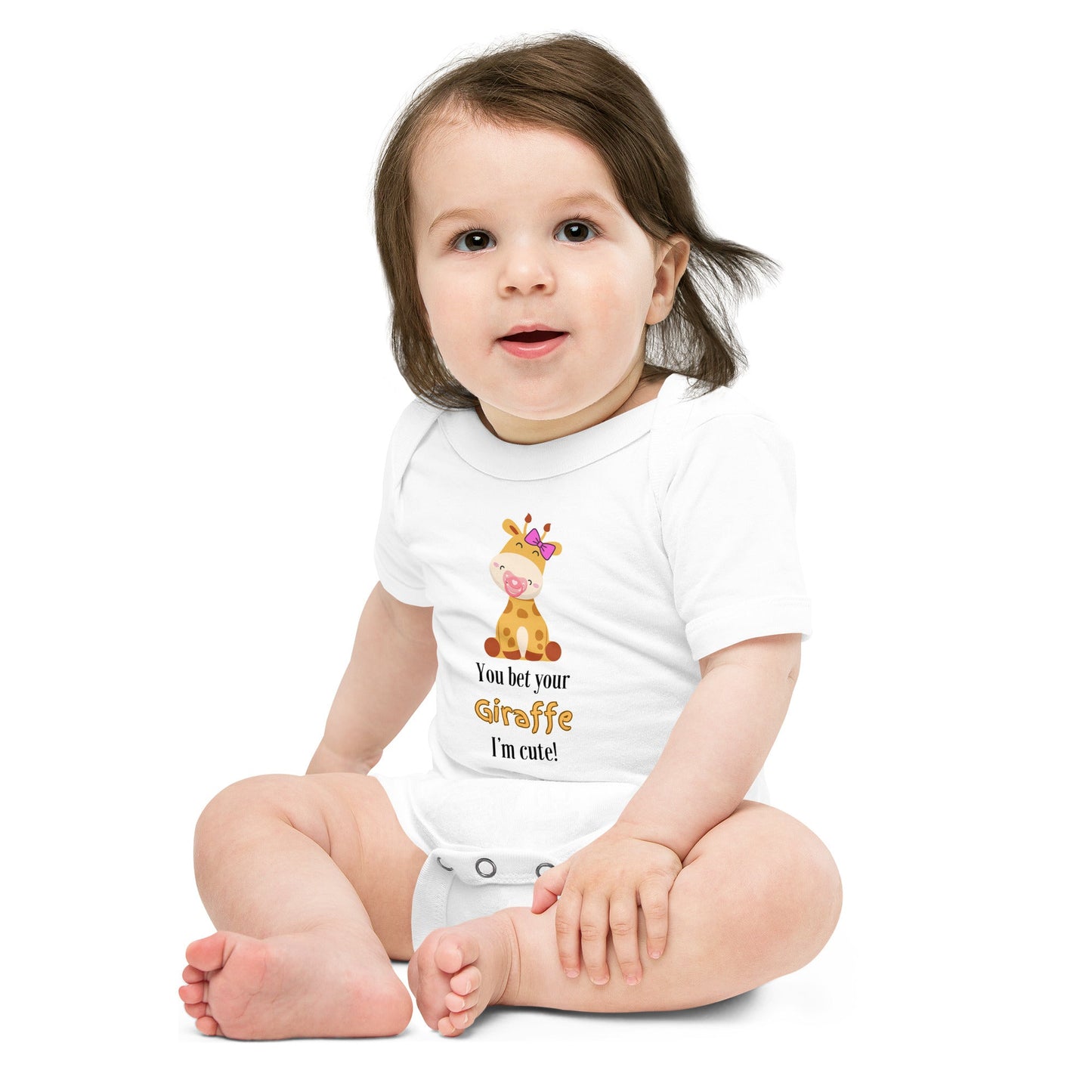 You bet your Giraffe Baby short sleeve one piece - Bright Eye Creations