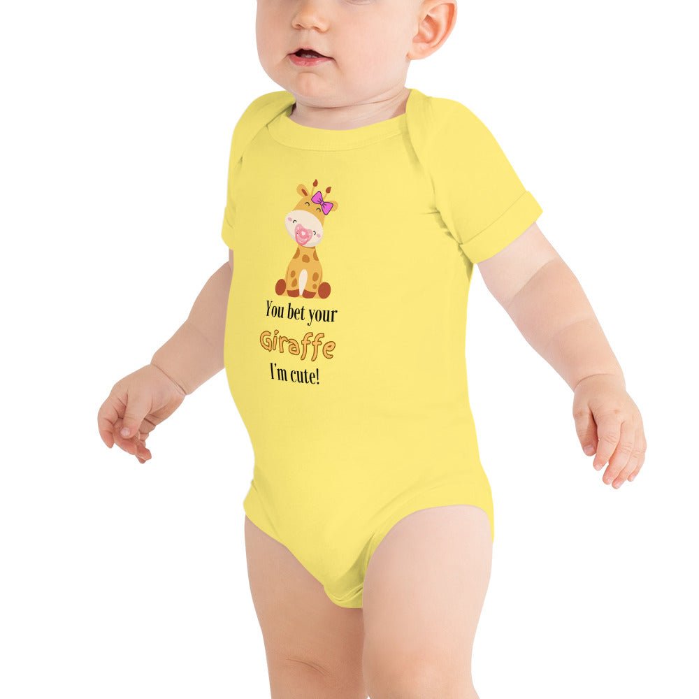 You bet your Giraffe Baby short sleeve one piece - Bright Eye Creations