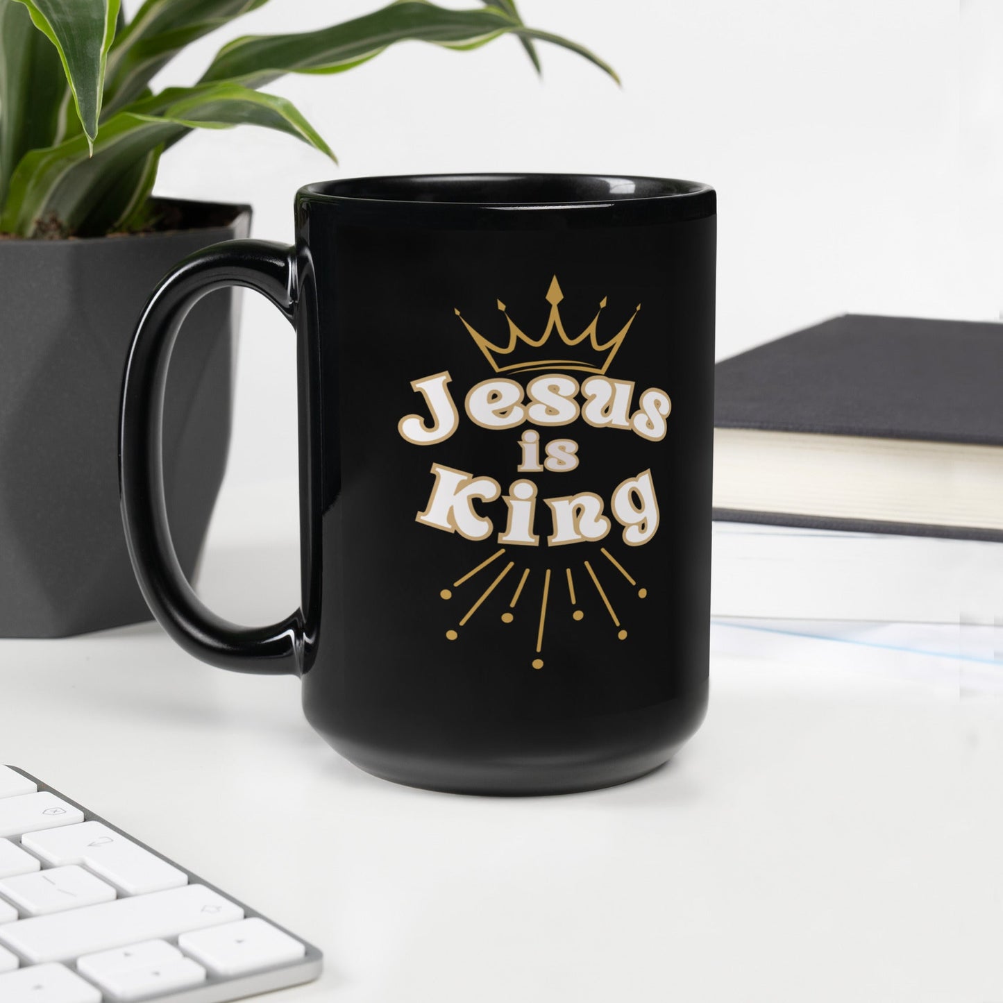 Jesus is King Glossy Mug - Bright Eye Creations