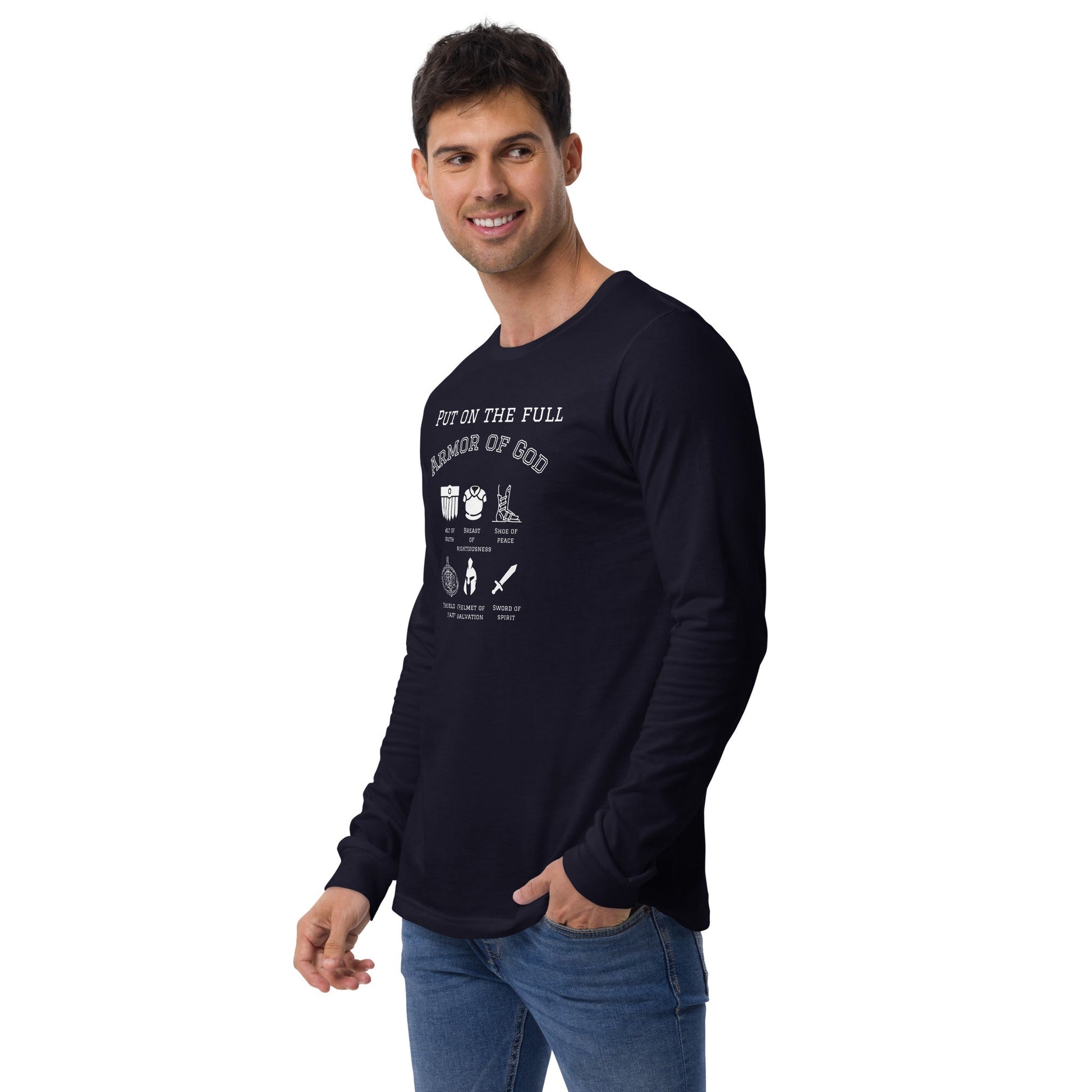 Unisex Armor of God Long Sleeve Tee - Bright Eye Creations