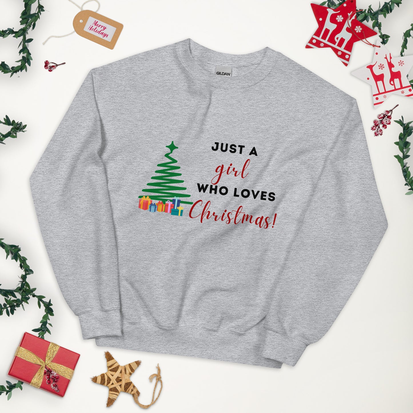 Unisex A Girl Who Loves Christmas Sweatshirt