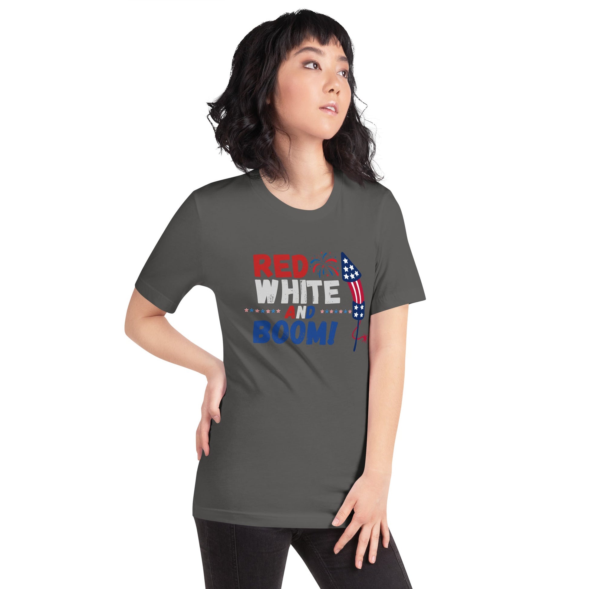 Unisex Red White and Boom t-shirt - Bright Eye Creations