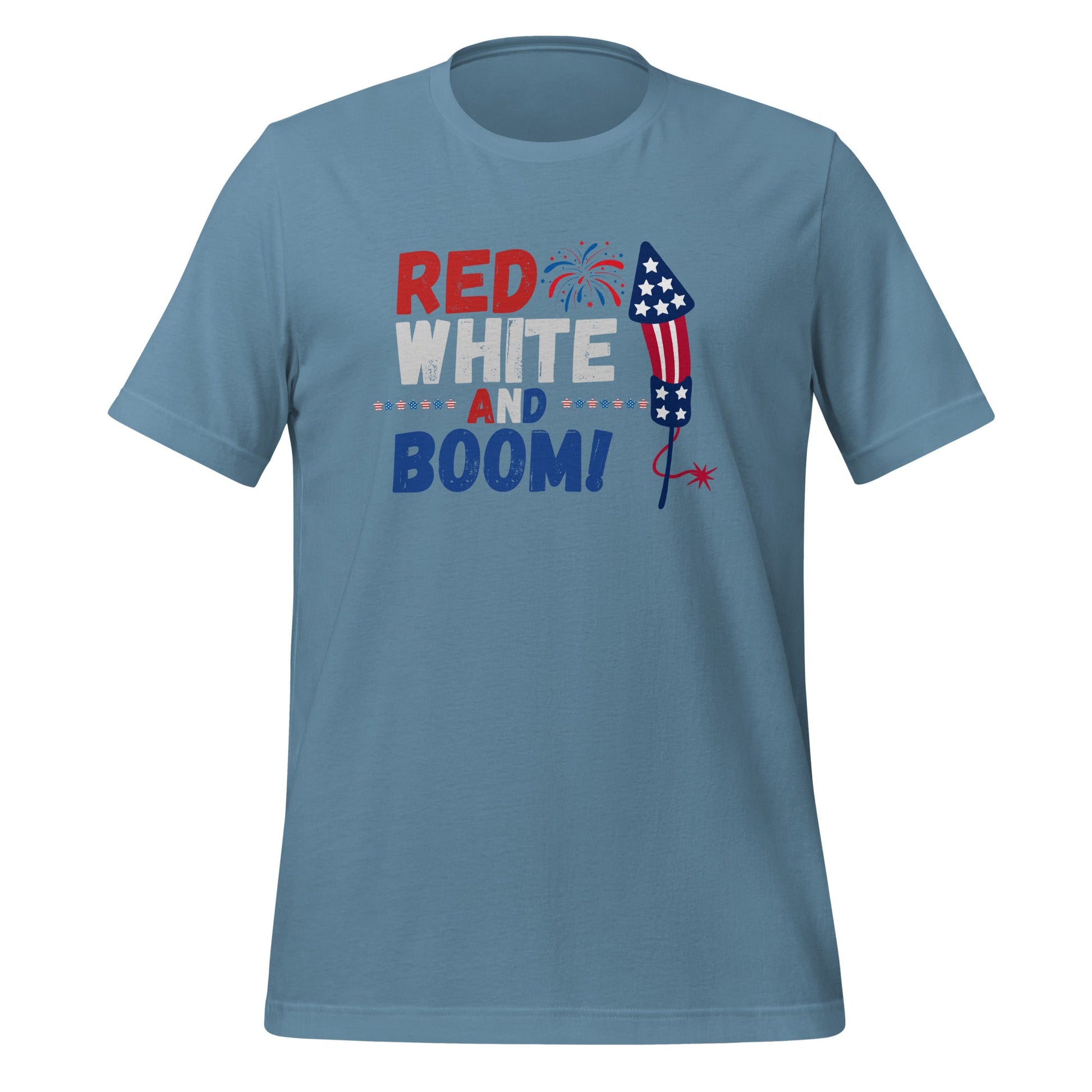 Unisex Red White and Boom t-shirt - Bright Eye Creations