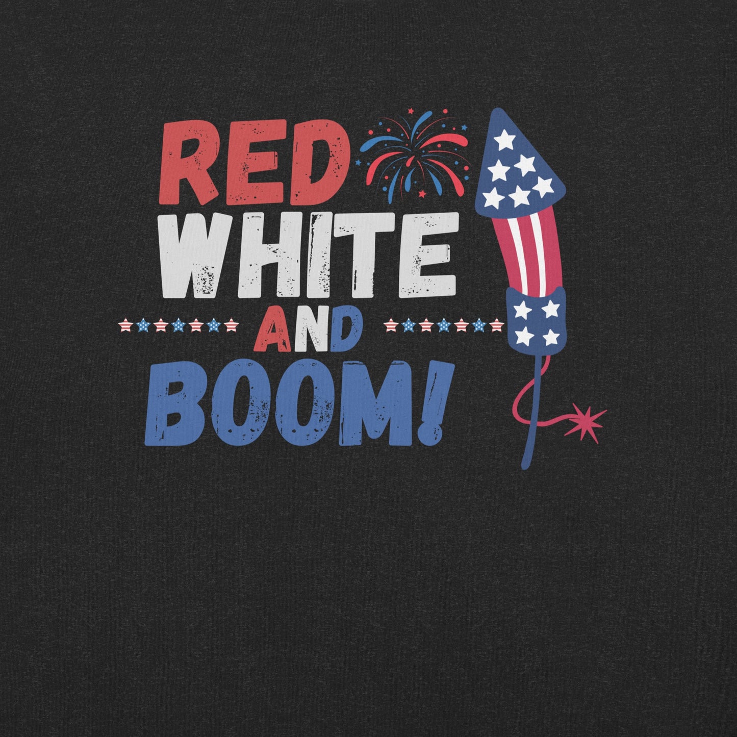 Unisex Red White and Boom t-shirt - Bright Eye Creations