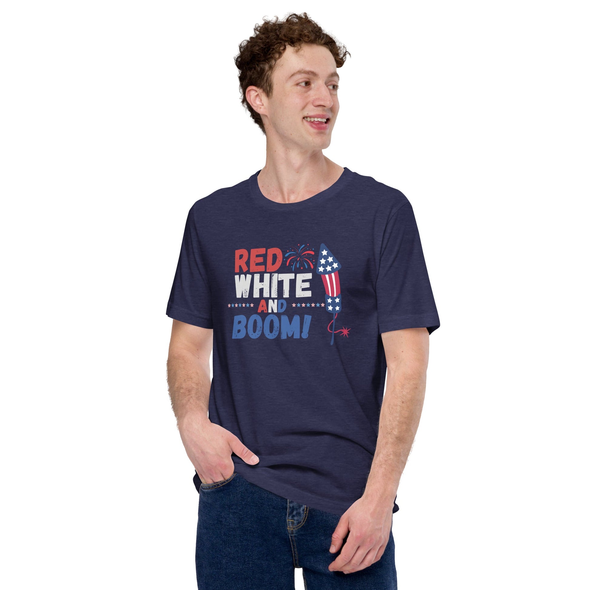 Unisex Red White and Boom t-shirt - Bright Eye Creations