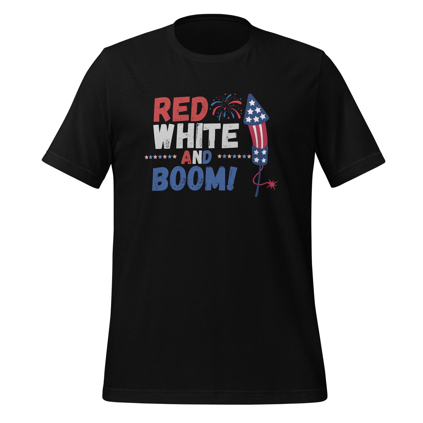 Unisex Red White and Boom t-shirt - Bright Eye Creations