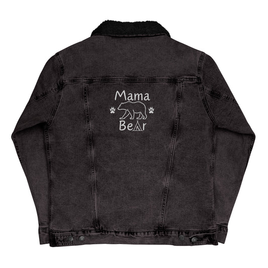 Mama Bear denim sherpa jacket