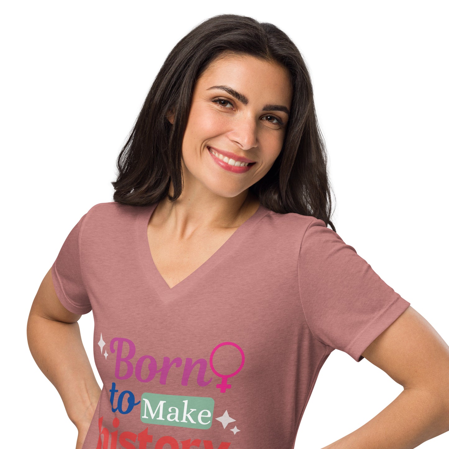 Born to Make History Women’s relaxed v-neck t-shirt